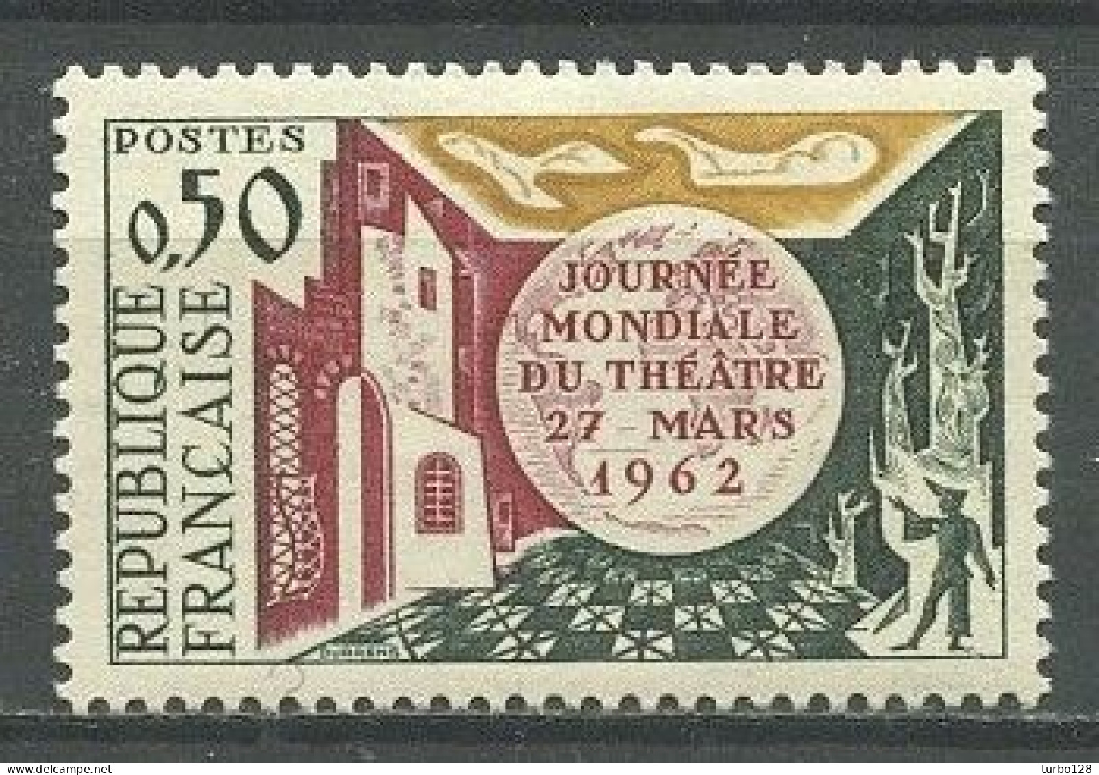 FRANCE 1962 N° 1334 ** Neuf MNH Superbe Journée Mondiale Du Théâtre Spectacle - Neufs