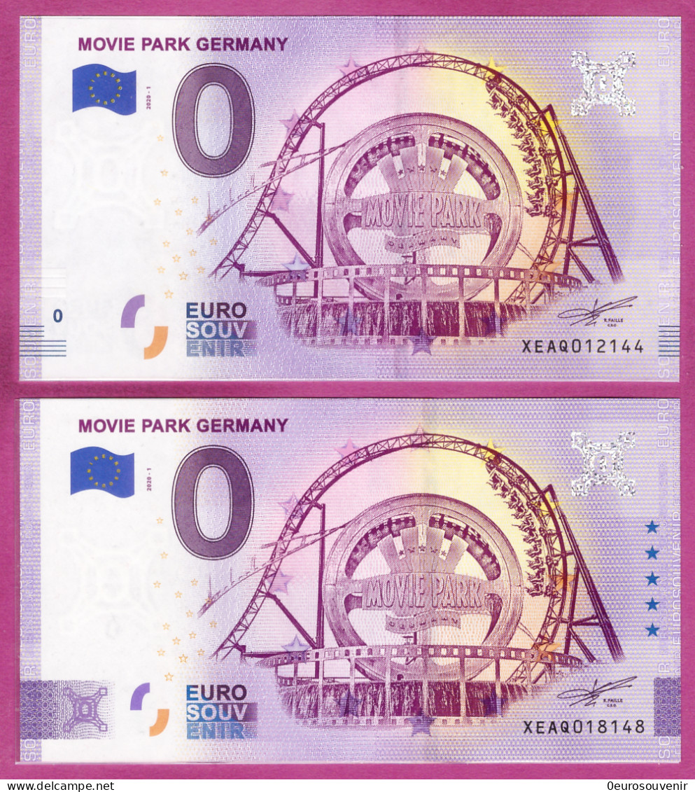 0-Euro XEAQ 2020-1 MOVIE PARK GERMANY Set NORMAL+ANNIVERSARY - Essais Privés / Non-officiels
