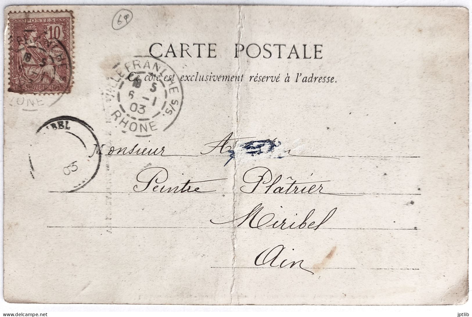CPA Carte Postale / 69 Rhône, Villefranche-sur-Saône / Librairie Du Centre, Chambion, éditeur / Hôtel De Ville. - Villefranche-sur-Saone