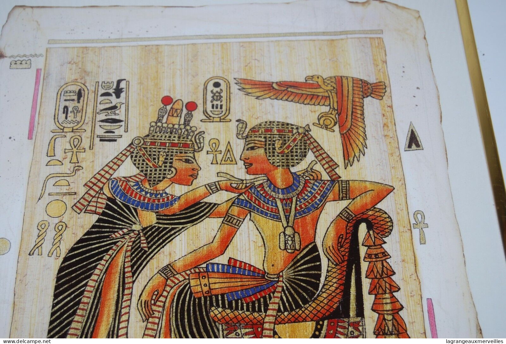 E1 Oeuvre Sous Cadre - Egyptien - Parchemin - Papyrus - Sonstige & Ohne Zuordnung