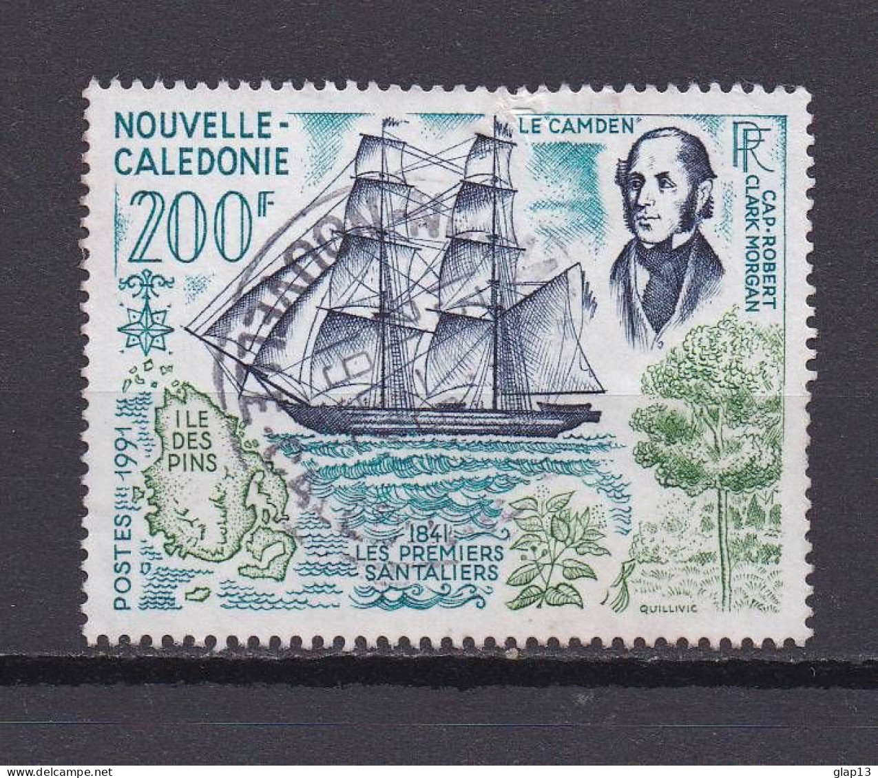 NOUVELLE-CALEDONIE 1991 TIMBRE N°622 OBLITERE BATEAU - Used Stamps