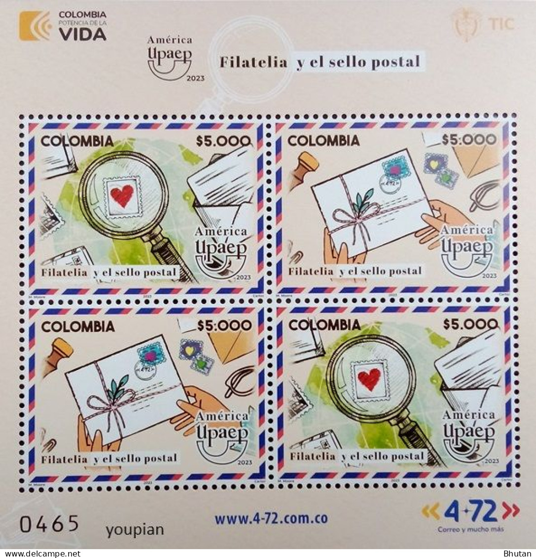 Colombia 2023, UPAEP - Philately And Postage Stamps, MNH S/S - Colombia