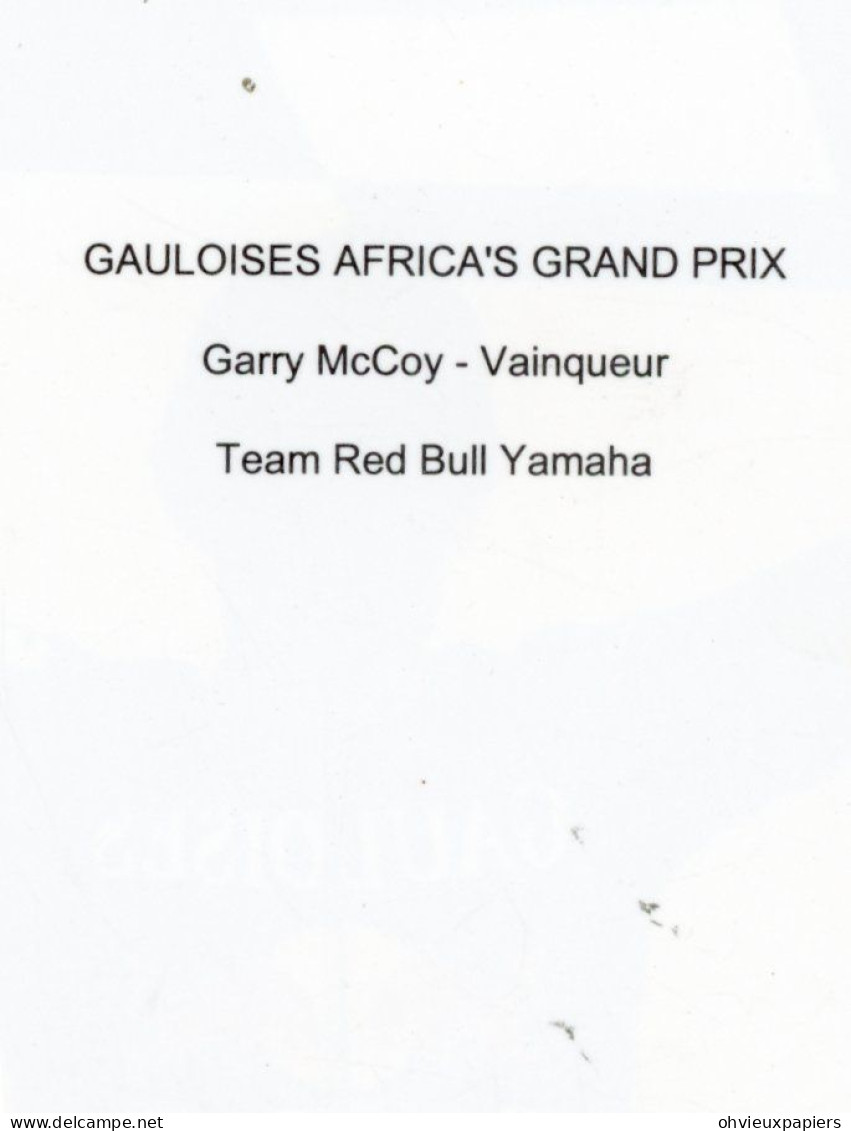Photo Originale . LE  PILOTE MOTO AUSTRALIEN GARRY McCoy VAINQUEUR GAULOISES AFRICA'S GRAND PRIX - Sport