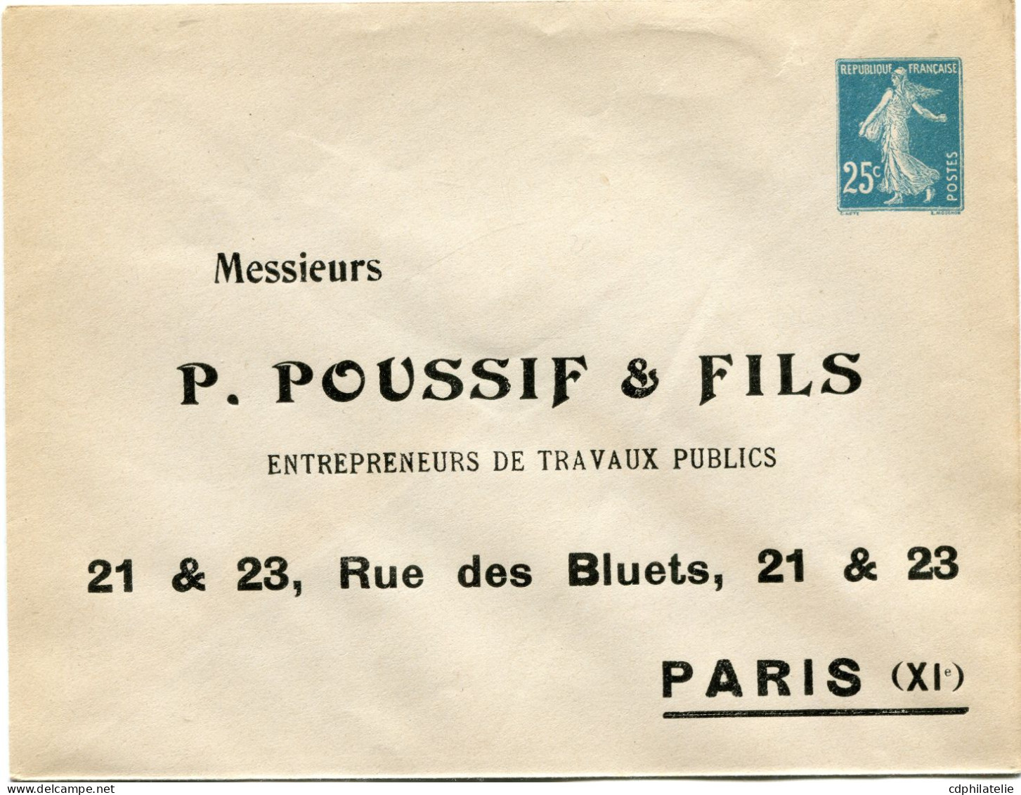 FRANCE ENTIER POSTAL NEUF DU N°140 25c SEMEUSE - Standard- Und TSC-Briefe (vor 1995)