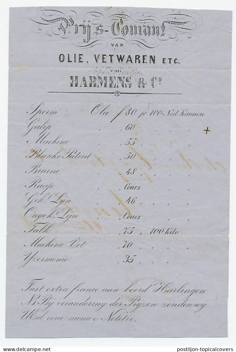 Halfrond-Francostempel Harlingen - Hengelo 1858 - ...-1852 Vorläufer