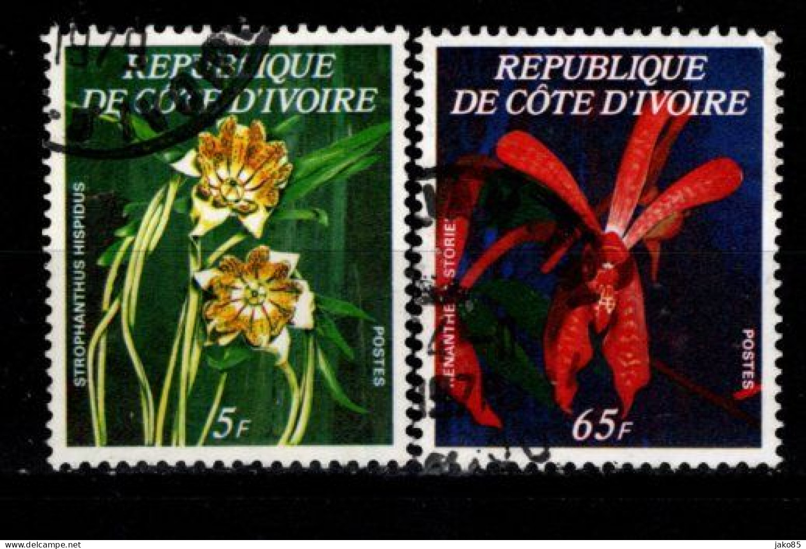 - COTE D'IVOIRE - 1978 -YT N° 462A / 462D - Oblitérés - Orchidées - Côte D'Ivoire (1960-...)