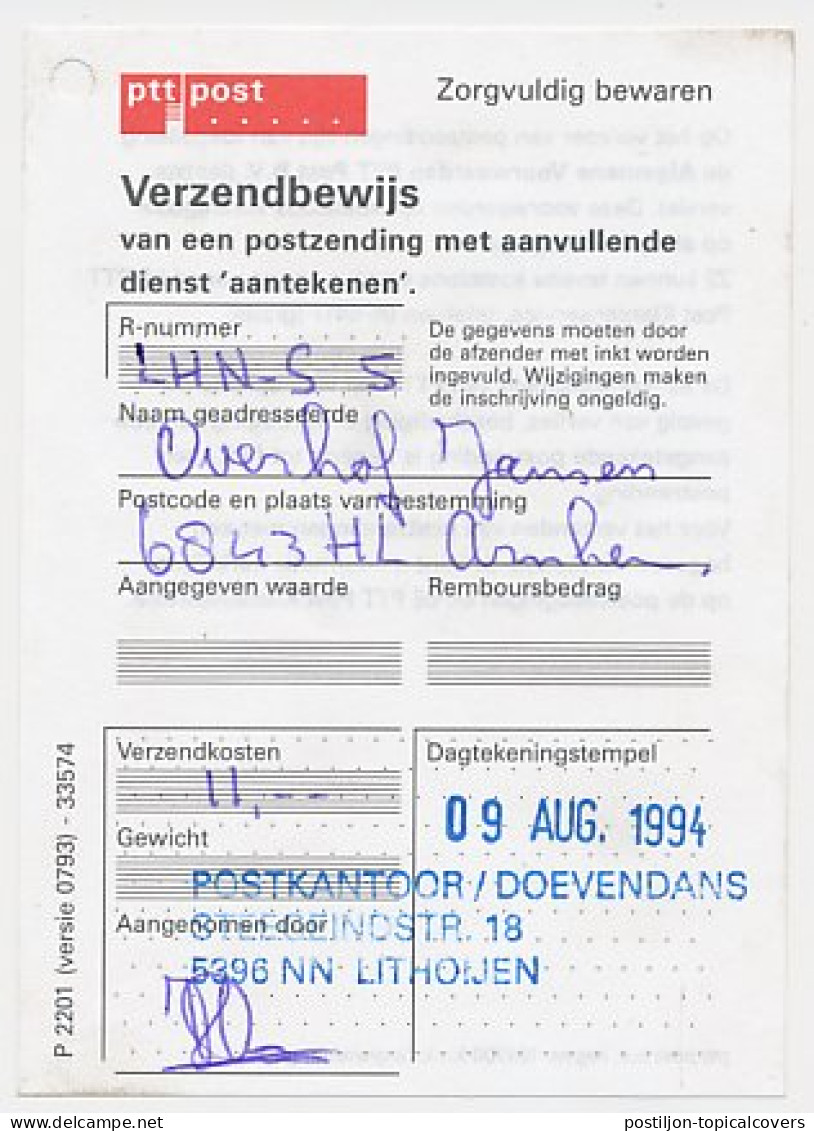 MiPag / Mini Postagentschap Aangetekend Lithoijen 1994 - Sin Clasificación