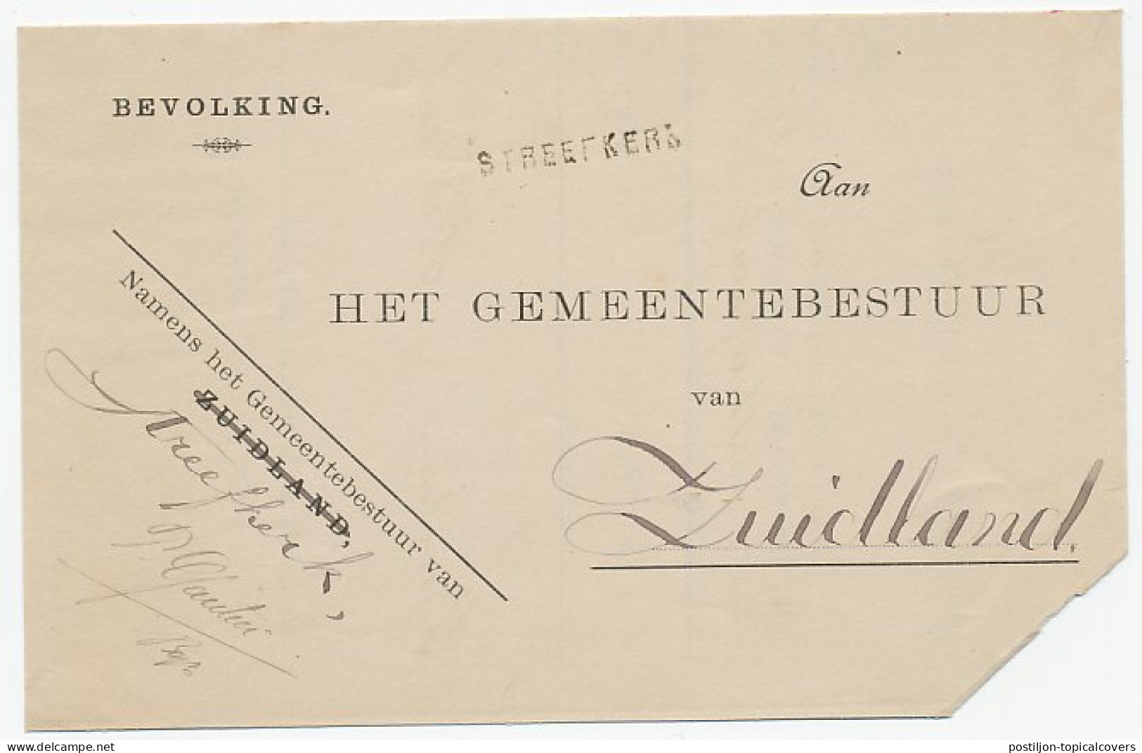 Naamstempel Streefkerk 1893 - Brieven En Documenten