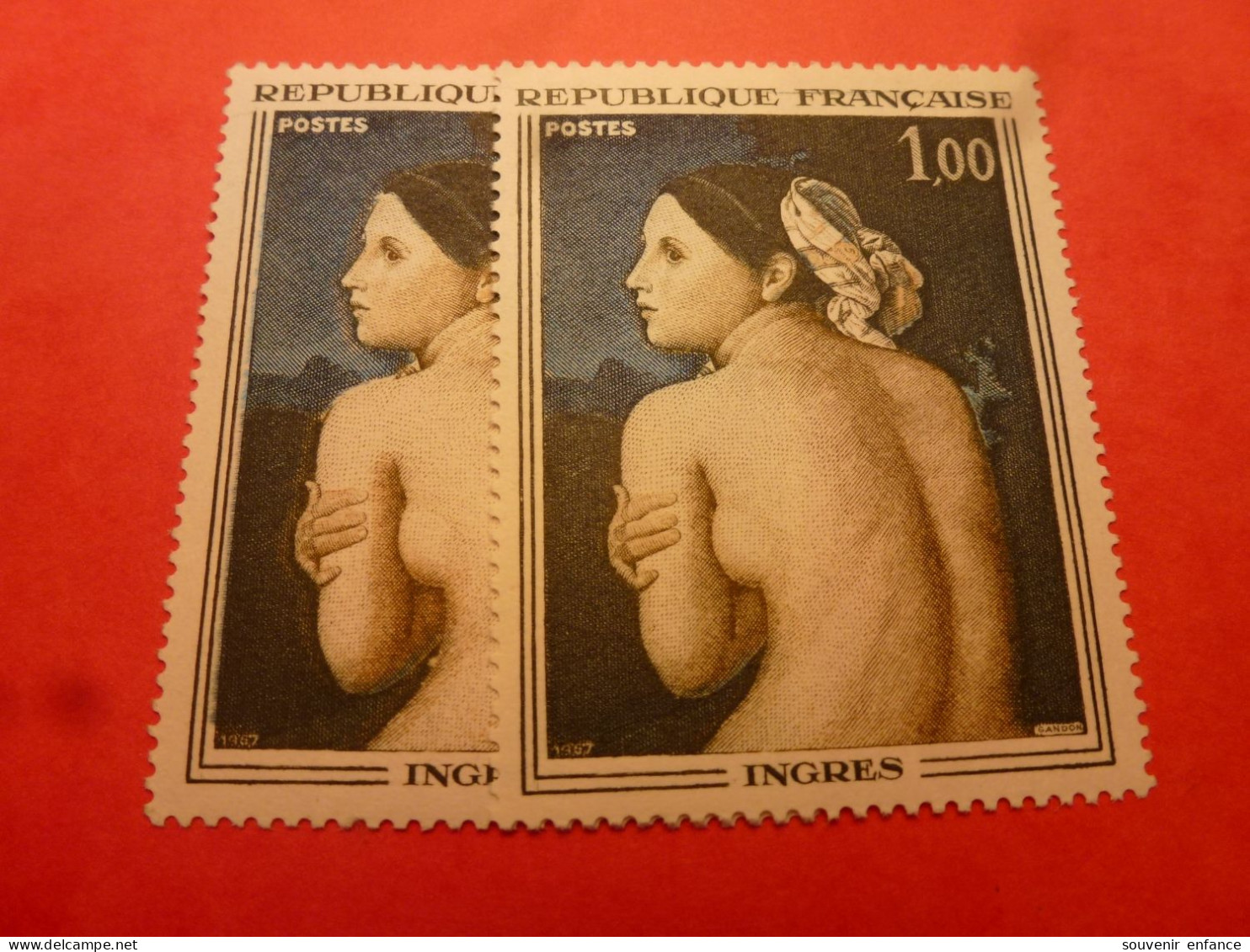 N° 1530 Ingres Double Impression Du Visage Neuf La Charnière Est Sur La Variété - Ongebruikt