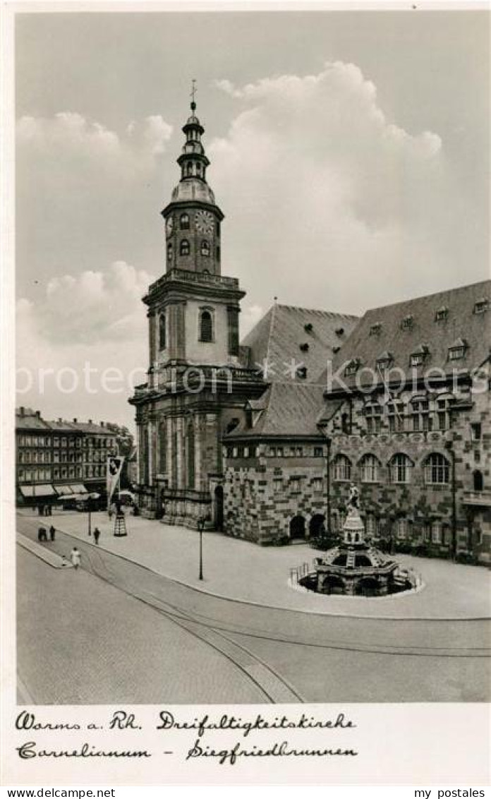 73301469 Worms Rhein Dreifaltigkeitskirche Cornelianum Siegfriedbrunnen Worms Rh - Worms