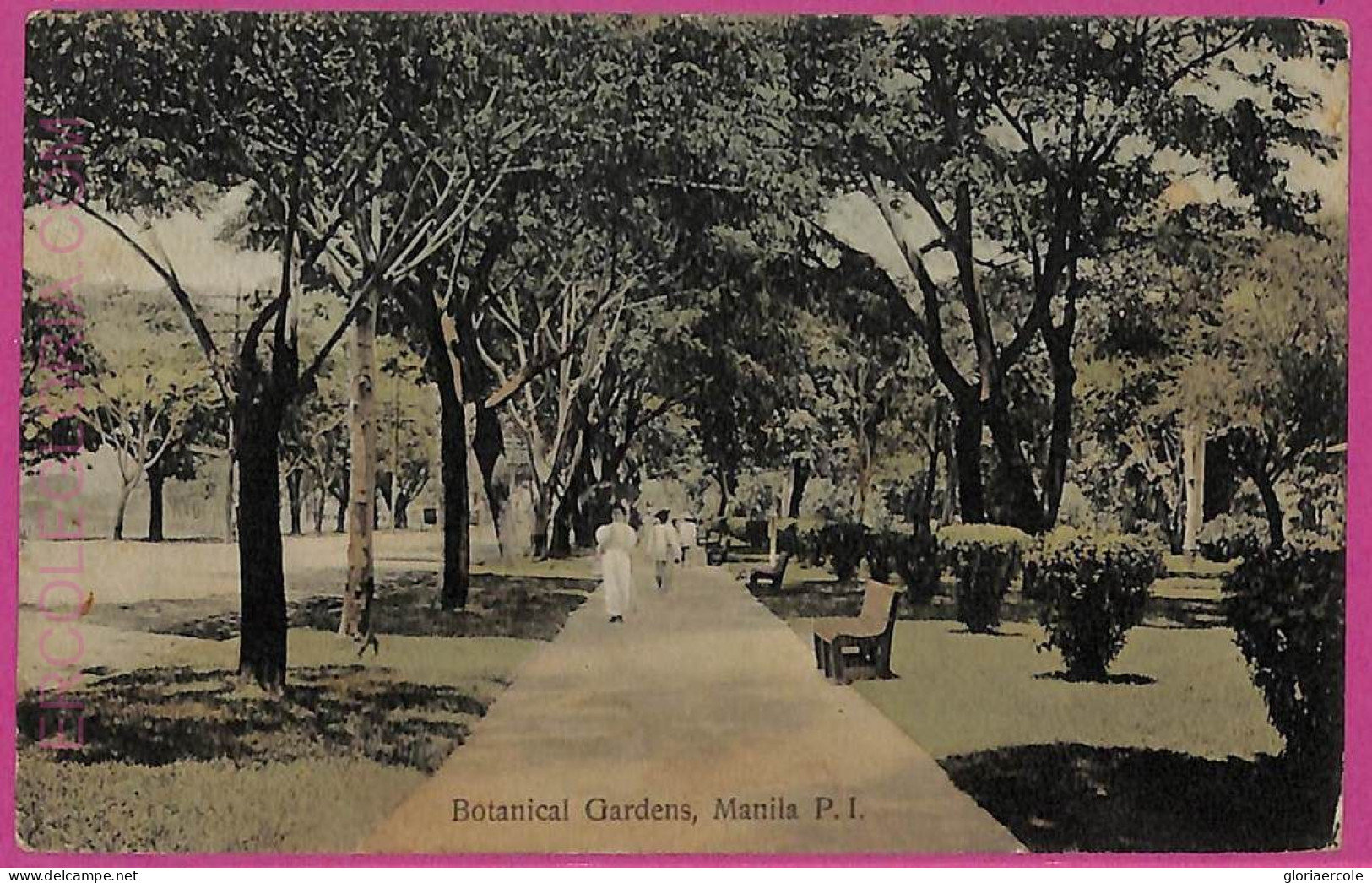 Ag3593 -  Philippines - VINTAGE POSTCARD  - 1908 - Manila, Botanical Gardens - Filippijnen