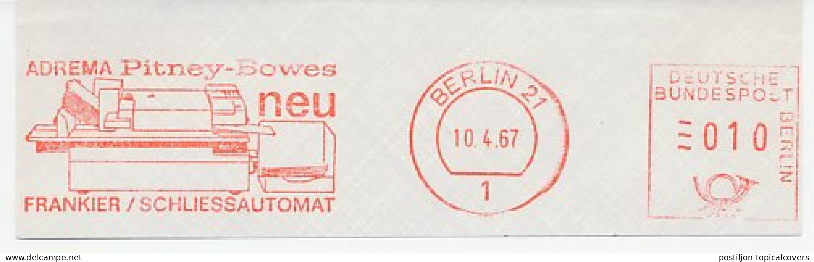 Meter Cut Germany 1967 Pitney Bowes- Adrema - Franking Machine - Timbres De Distributeurs [ATM]