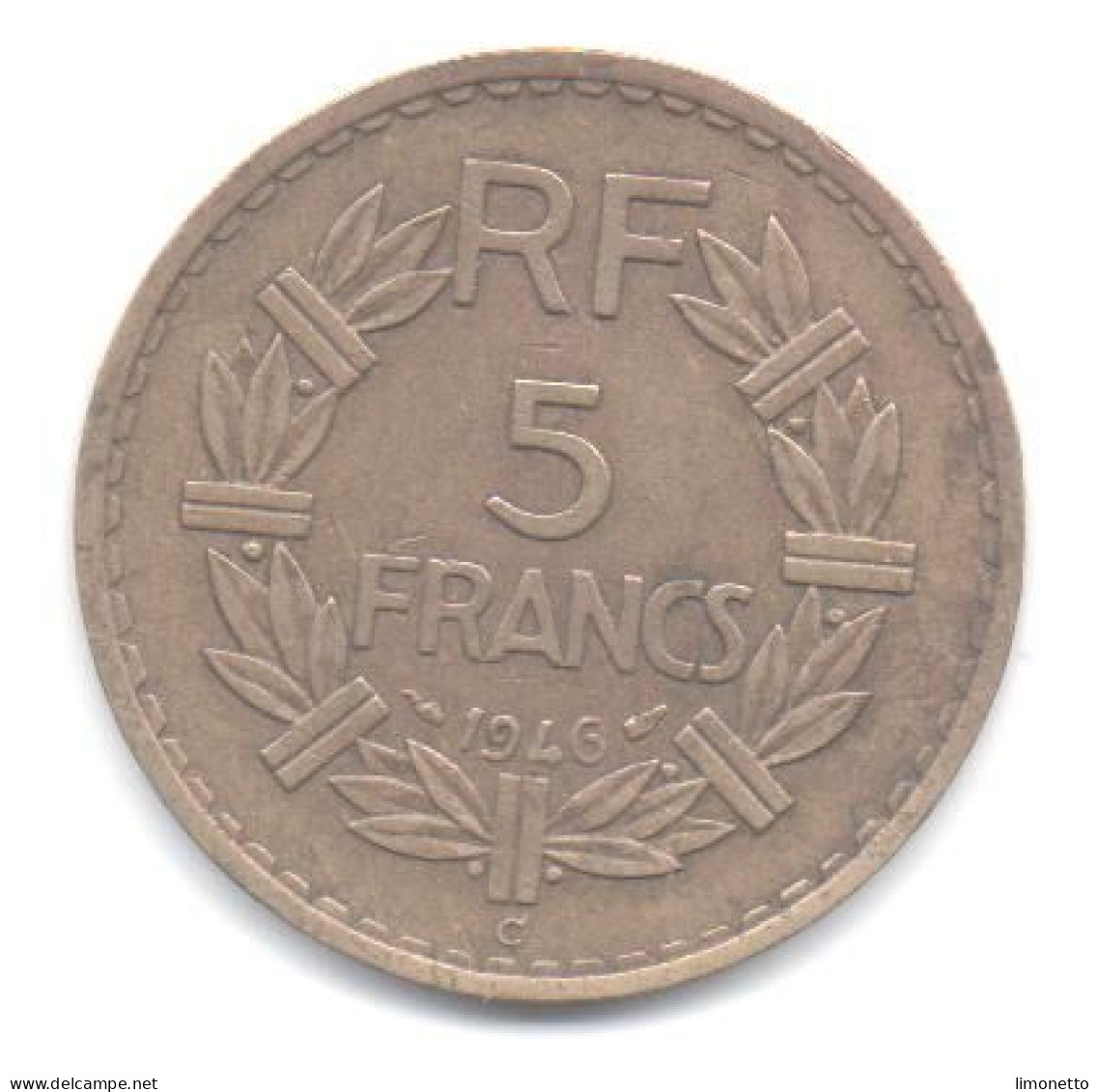 France- 5 Frs - Lavrillier - 1946 C  En Cupro-Alum - Cat Gadoury N° 761 A  - Bon état - 5 Francs