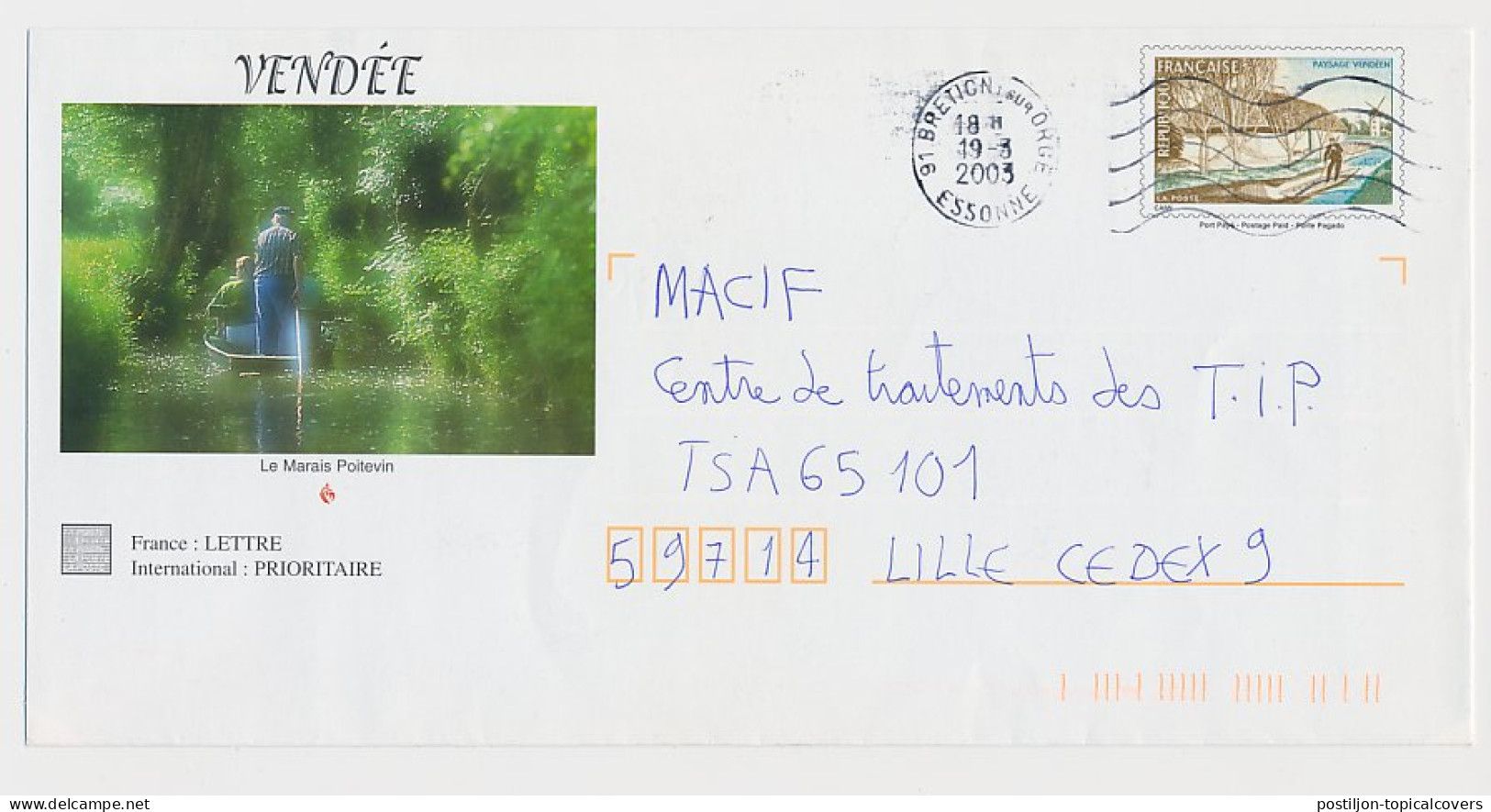 Postal Stationery France 2003 Marsh - Poitevin - Punting - Non Classés