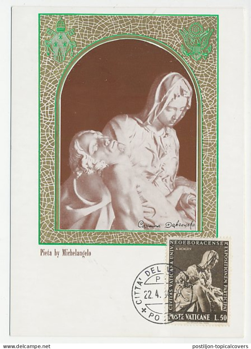 Maximum Card Vatican 1964 Pieta - Michelangelo - Autres & Non Classés