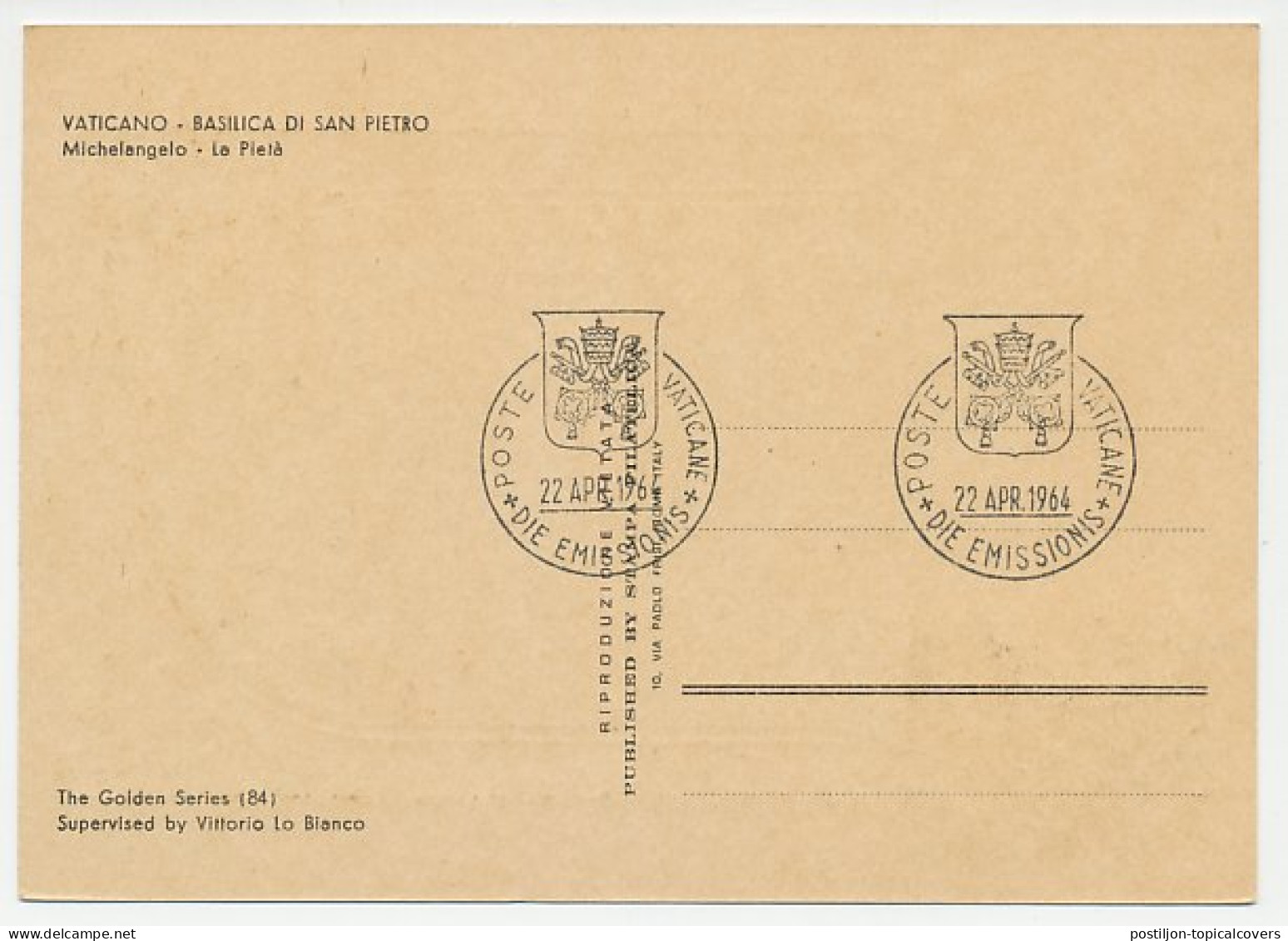 Maximum Card Vatican 1964 Pieta - Michelangelo - Other & Unclassified