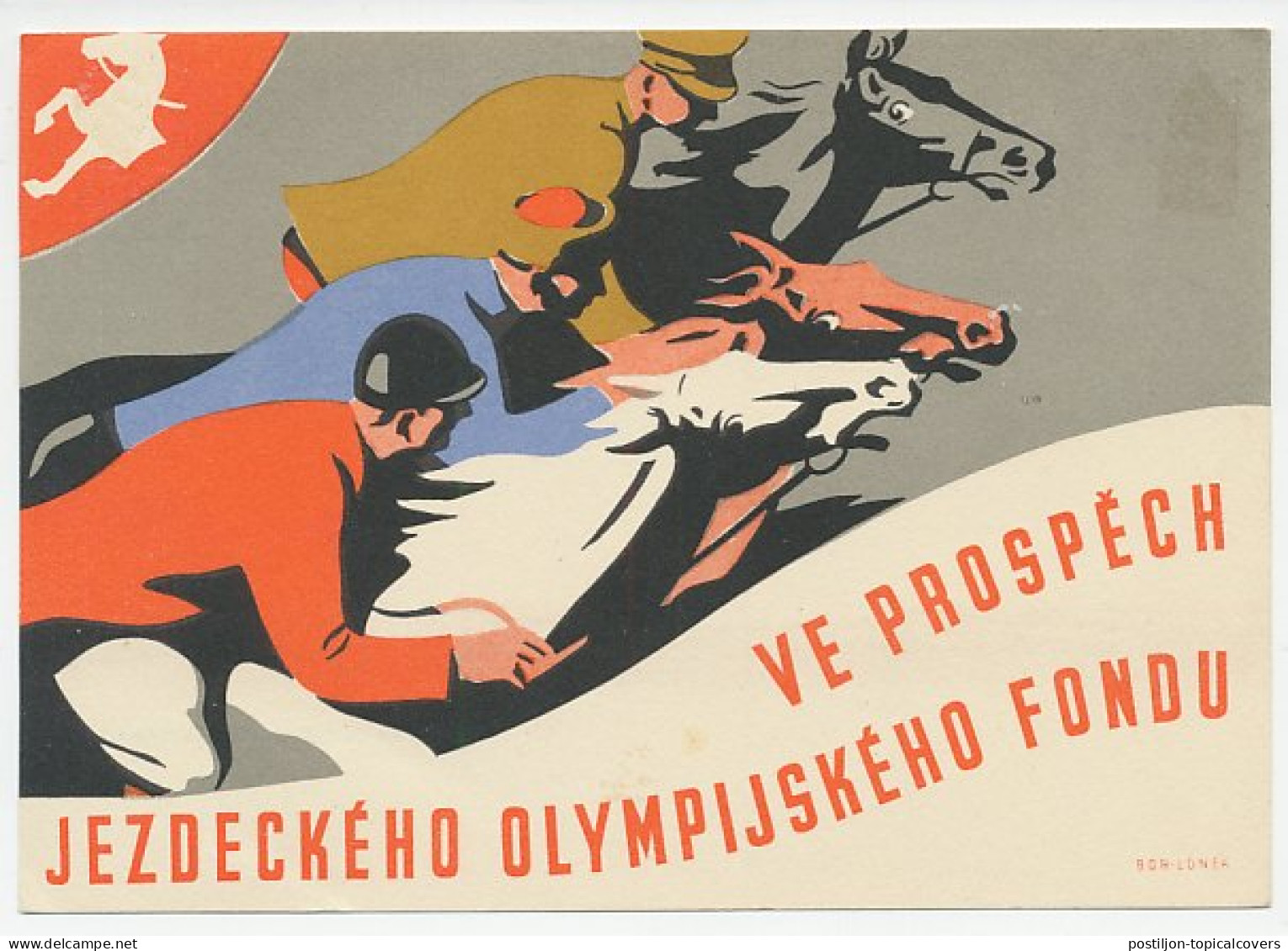 Card / Postmark Czechoslavakia 1937 Equestrian Games - Olympic - Reitsport