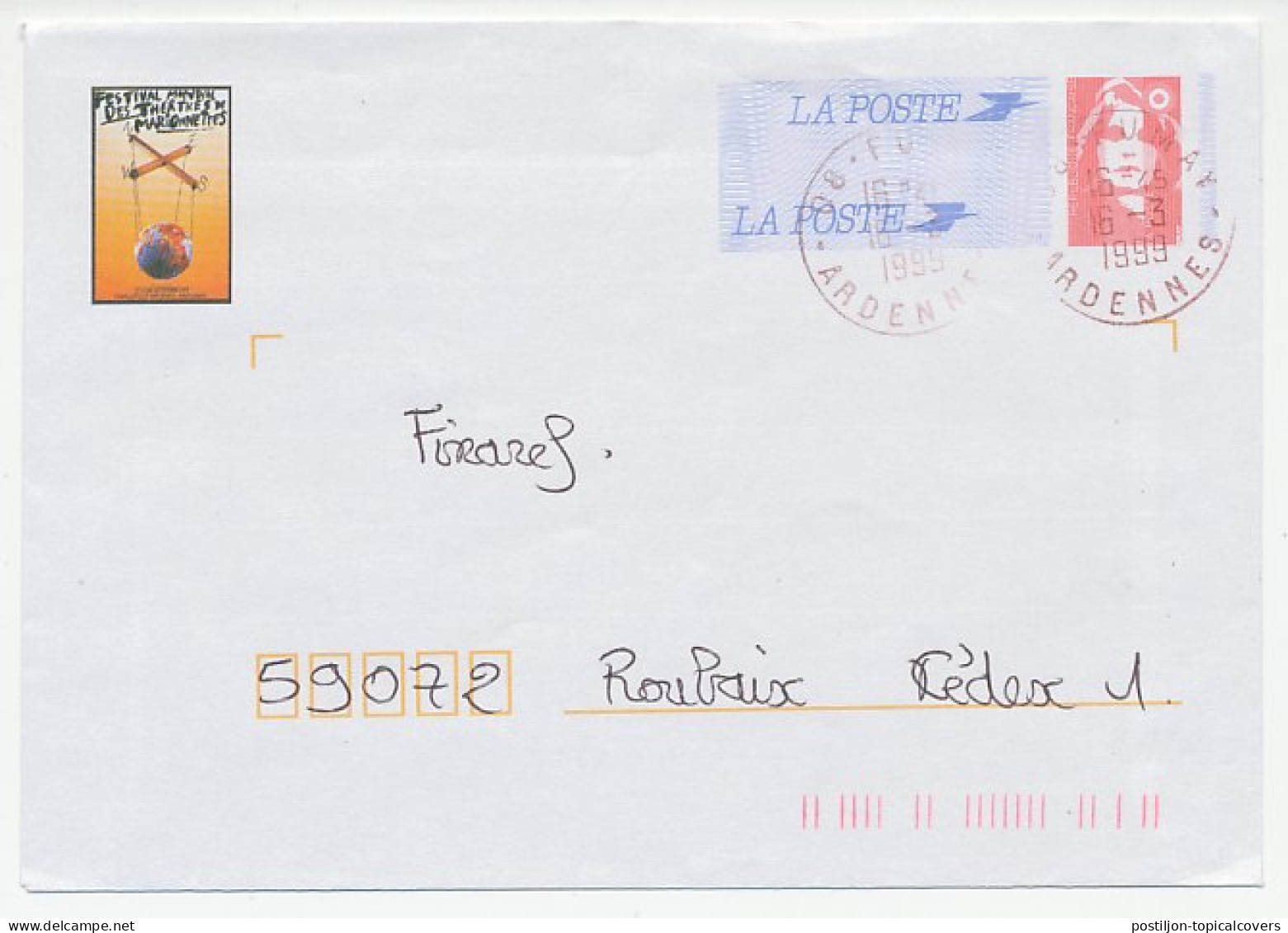 Postal Stationery France 1999 World Festival - Marionette - Puppet - Théâtre