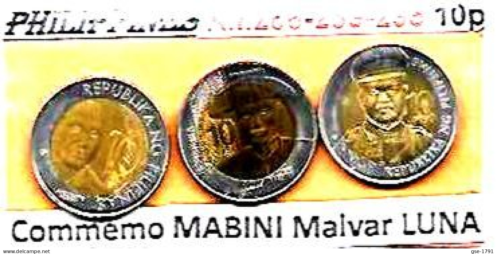 PHILIPPINES  10 PISO KM 288- 289 & 295 Commémorative  MABINI  MALVAR  LUNA   SUP - Filippijnen