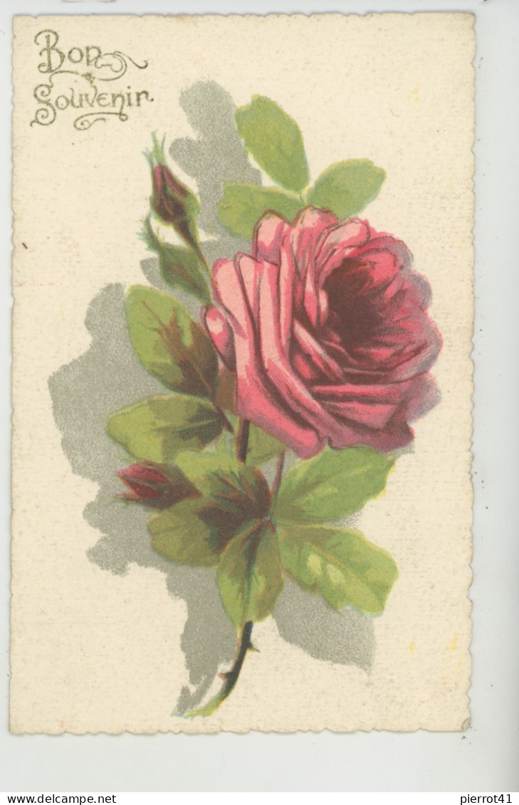 FLEURS - ITALY - Jolie Carte Fantaisie Fleurs Rose "Bon Souvenir" - SERIE ARTISTICA ACQUARELLO T.A;M. 1422 - Flowers