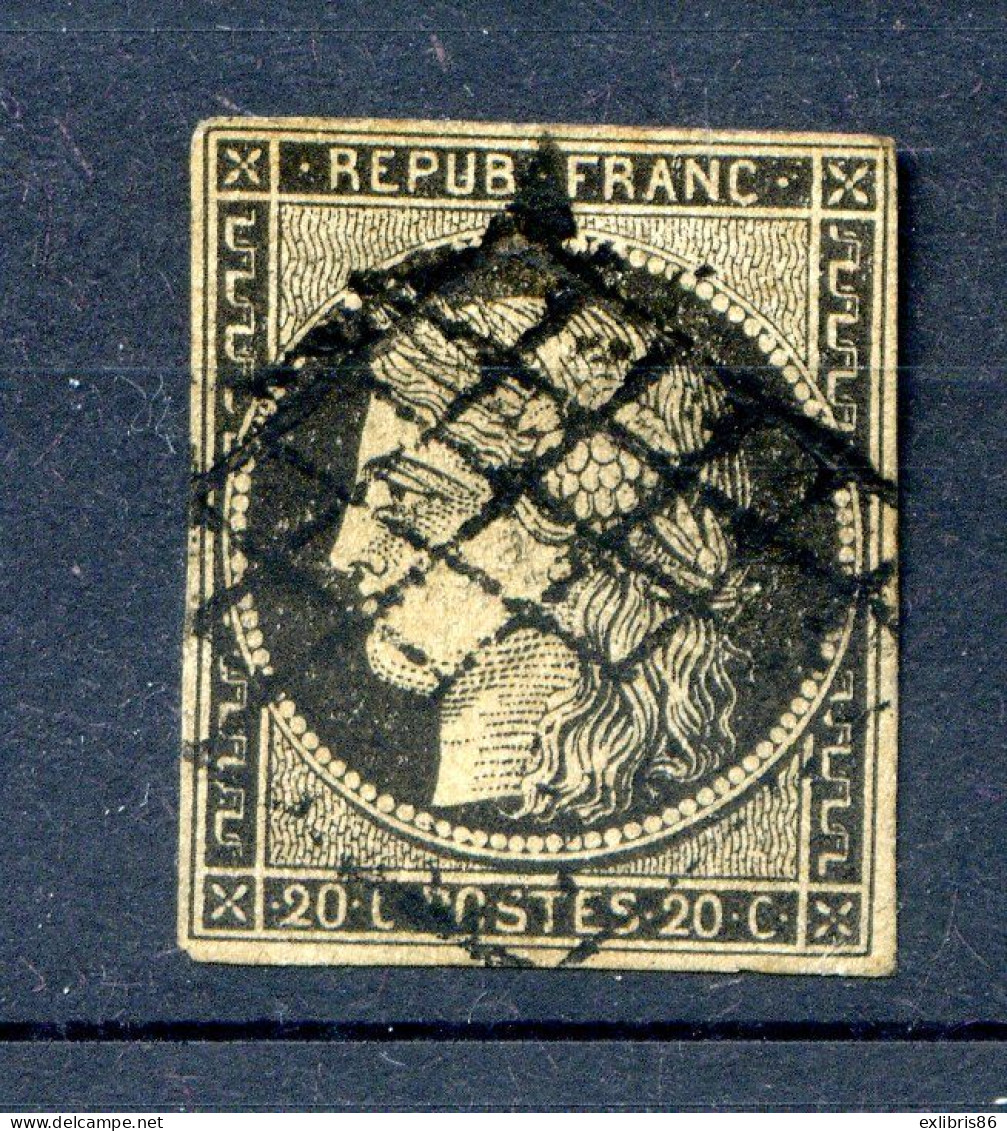 060524 TIMBRE FRANCE N°3    Marges Présentes Mais Courtes - 1849-1850 Cérès