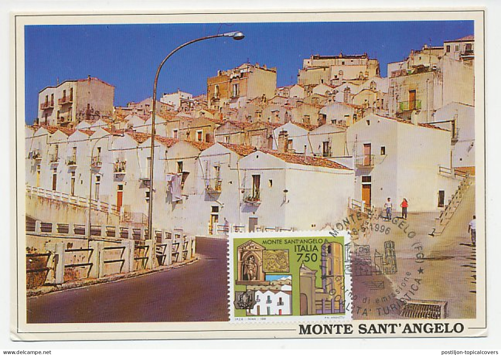 Maximum Card Italy 1996 Shrine Of St Michael - Monte Sant Angelo - Kirchen U. Kathedralen