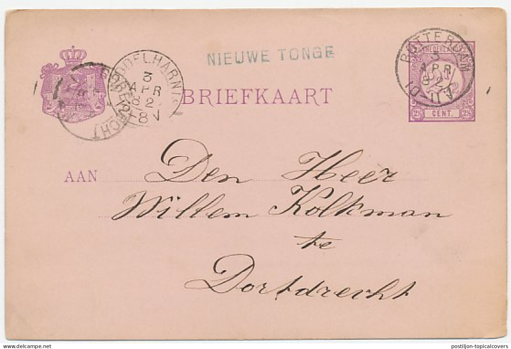 Naamstempel Nieuwe Tonge 1882 - Lettres & Documents