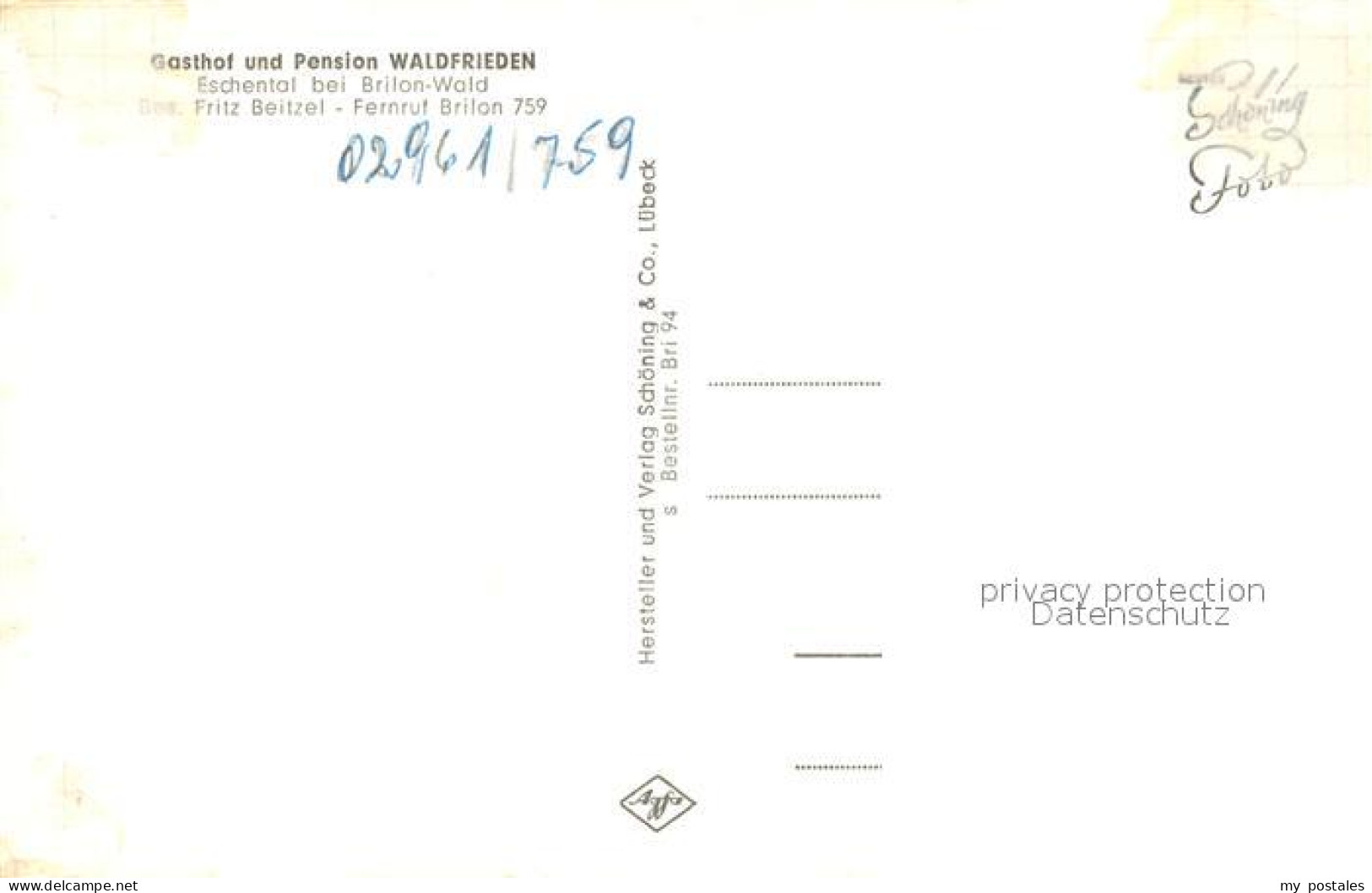 73301124 Eschental Brilon Gasthof-Pension Waldfrieden  Eschental Brilon - Brilon