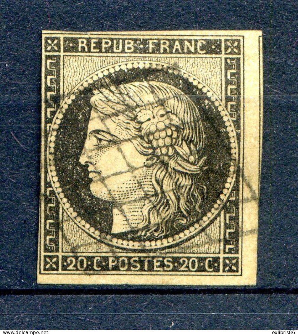 060524 TIMBRE FRANCE N°3    1 Filet Rasant  1 Voisin - 1849-1850 Cérès