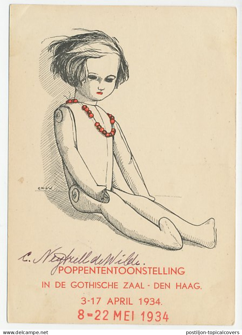 Card / Postmark Netherlands 1934 Puppet Exhibition - Tuberculosis - TBC - Autres & Non Classés