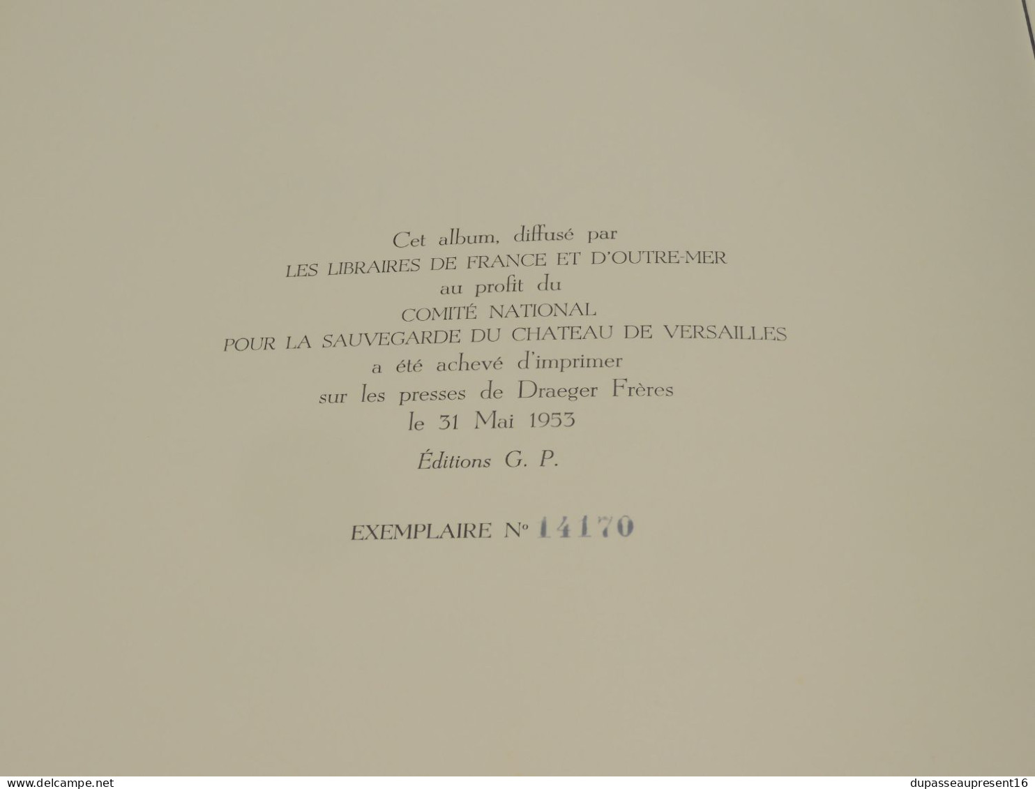 -ALBUM pour la SAUVEGARDE CHÂTEAU de VERSAILLES 31/5/1953 N°14170 14 planches   E