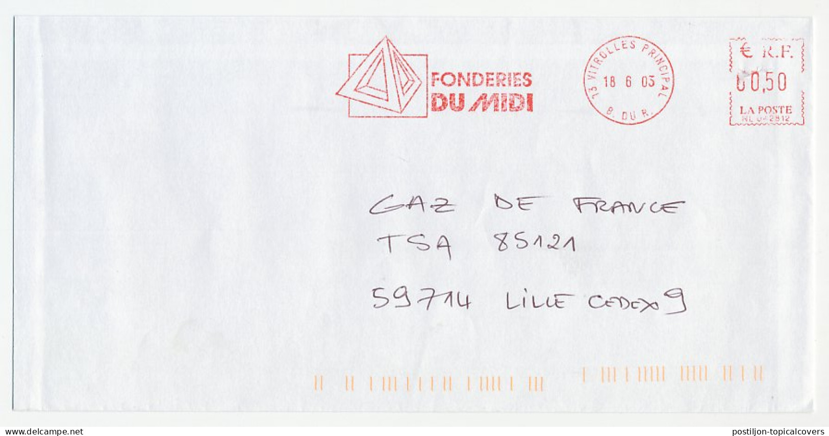 Meter Cover France 2003 Mathematical Figure - Pyramid - Other & Unclassified