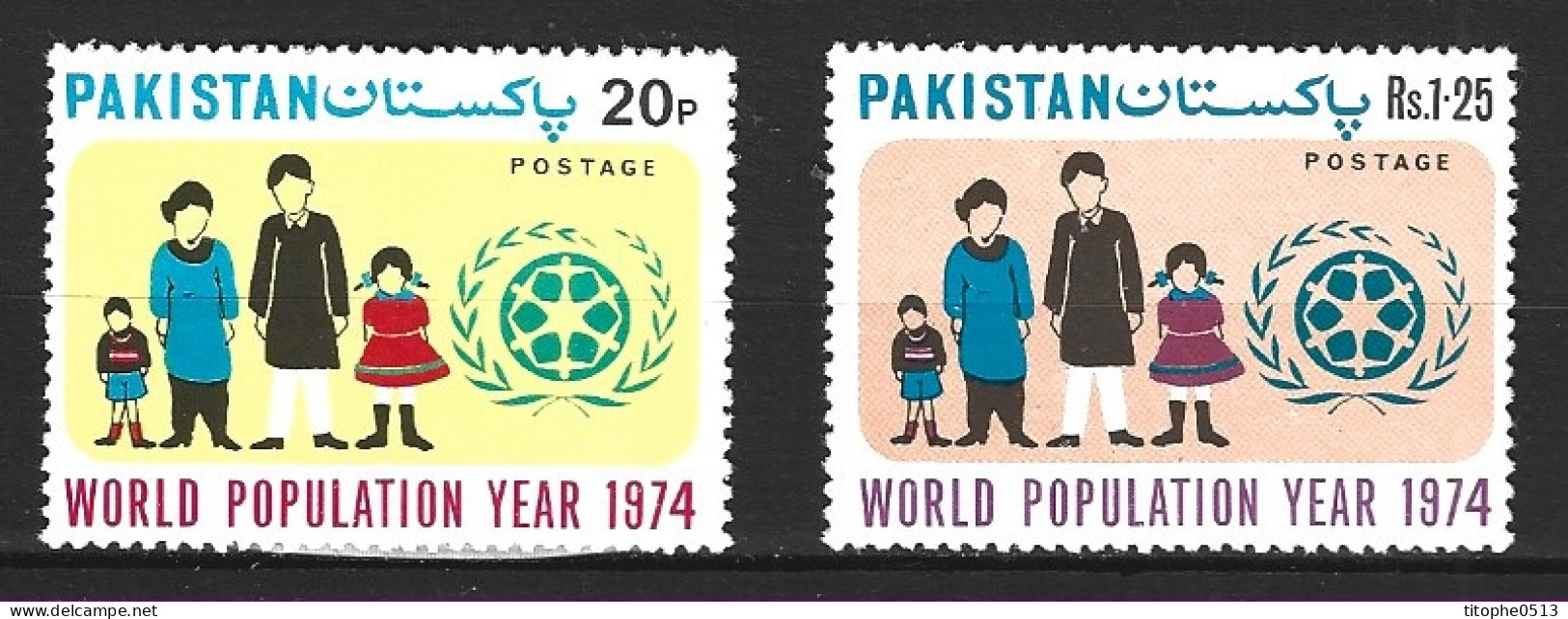 PAKISTAN. N°357-8 De 1974. Année Mondiale De La Population. - Pakistán
