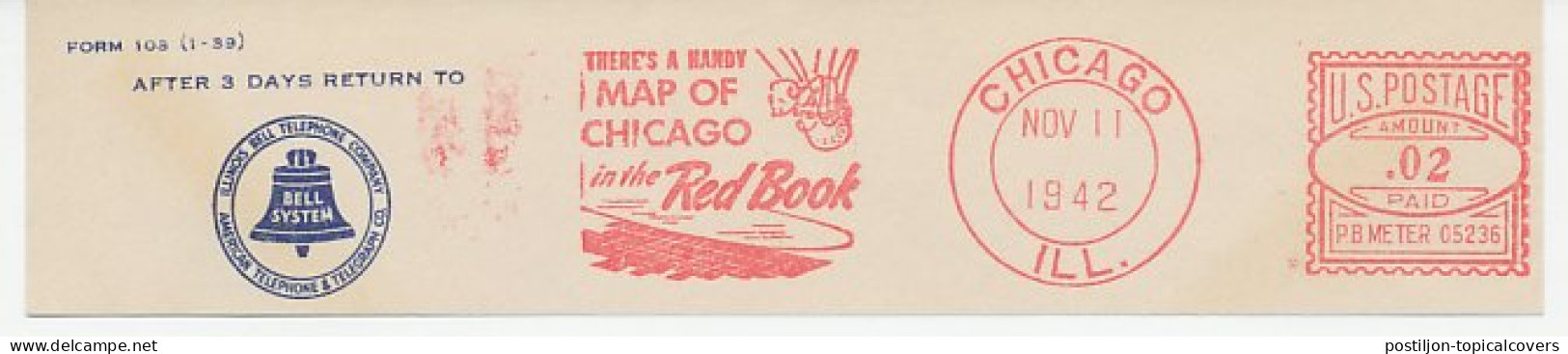 Meter Top Cut USA 1942 Chicago - Red Book - Balloonist - Geography