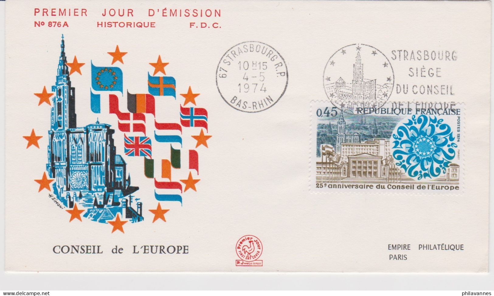 Strasbourg, 1974, N° 1792, Conseil De L'Europe ( SN24/79/6.1) - 1970-1979