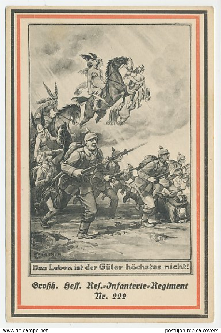Fieldpost Postcard Germany 1915 War - Horse - Angels - Fallen Soldiers - WWI - Guerre Mondiale (Première)