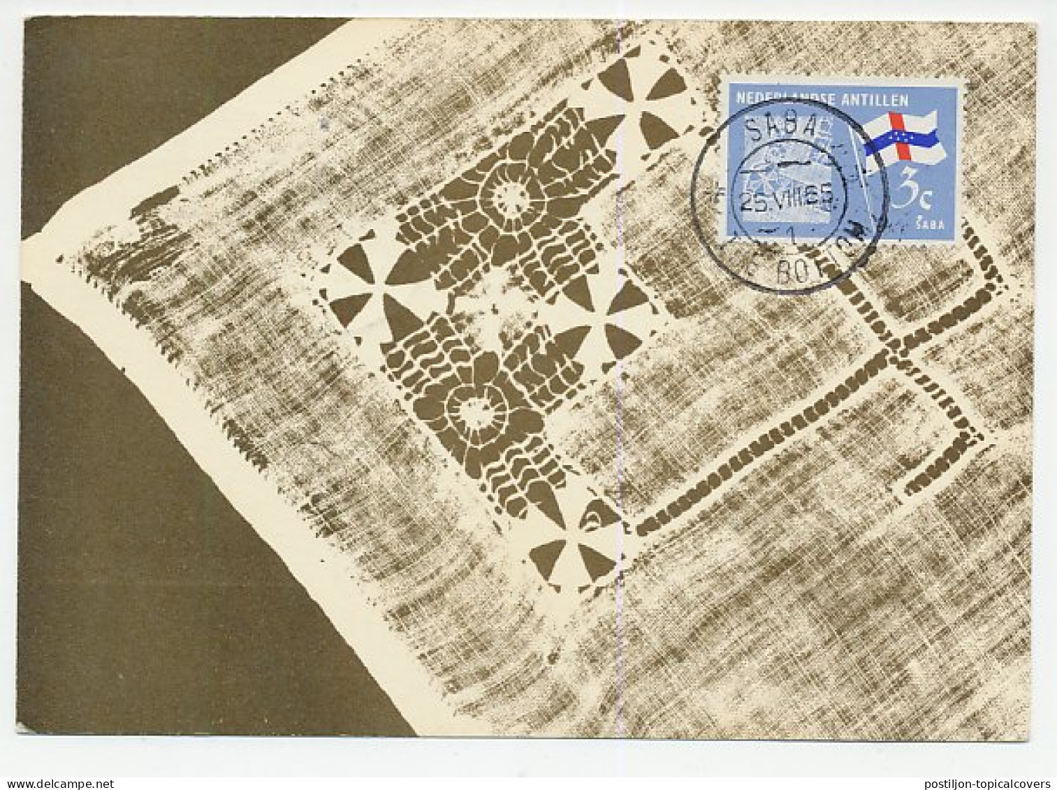Maximum Card Netherlands Antilles 1965 Lace Work - Textile