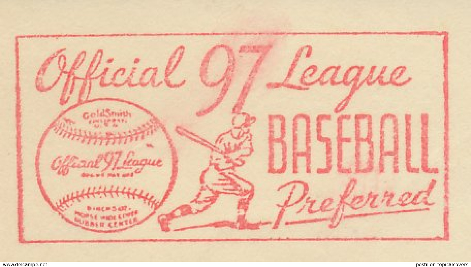 Meter Cut USA 1940 Baseball - Official 97 League - Autres & Non Classés