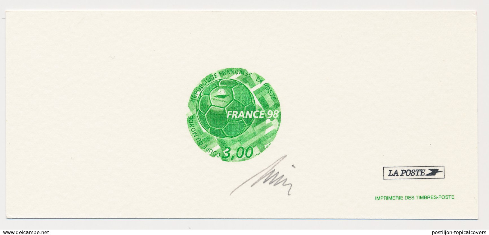 France 1998 - Epreuve / Proof Signed By Engraver Football - 1998 FIFA World Cup - World Championship - Sonstige & Ohne Zuordnung