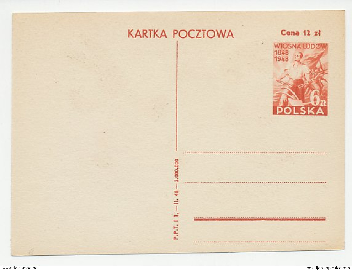 Postal Stationery Poland 1948 Easter Bunny - Pasen