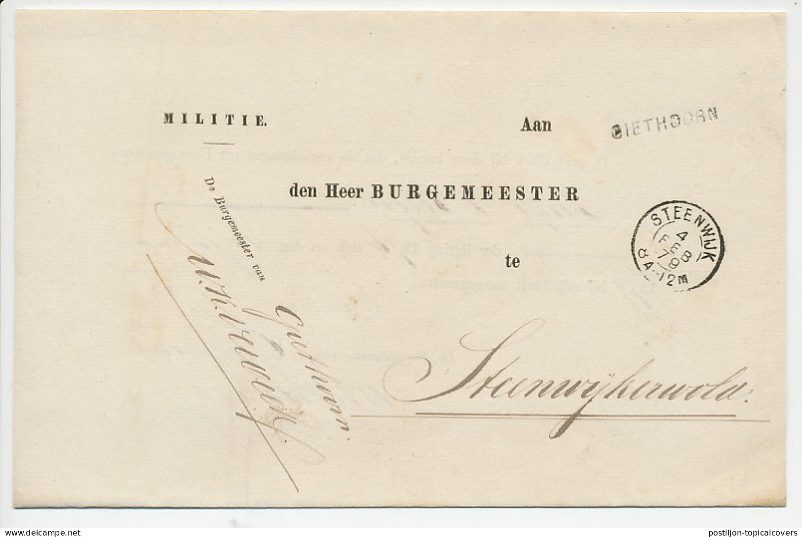 Naamstempel Giethoorn 1879 - Briefe U. Dokumente