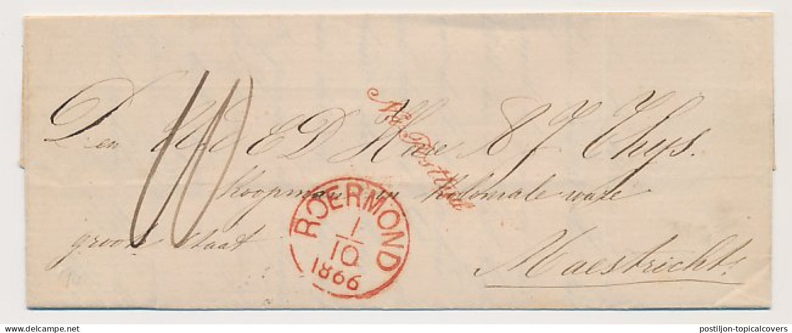 Roermond - Maastricht 1866 - Na Posttijd - ...-1852 Prephilately