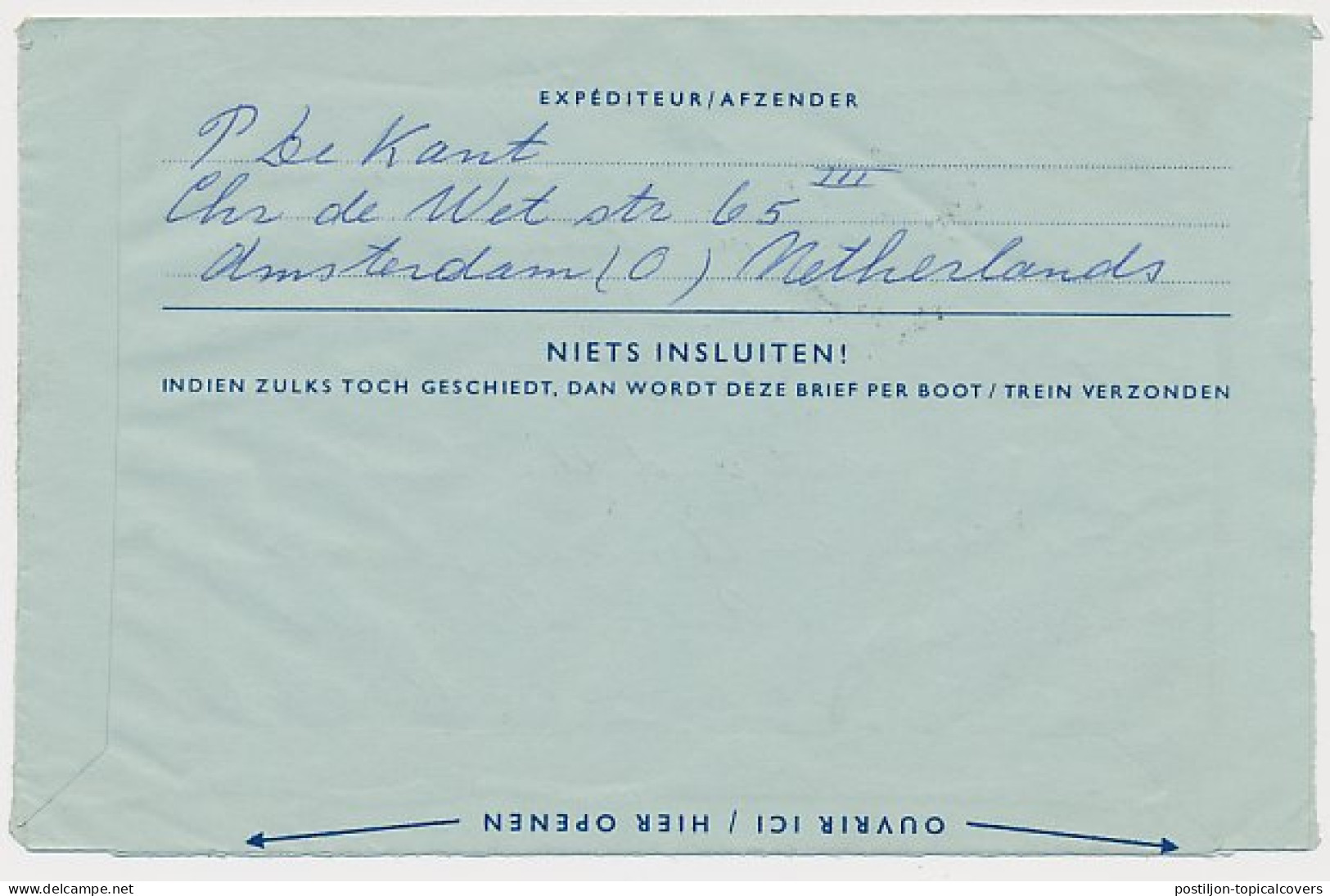 Luchtpostblad G. Amsterdam - Tallmadge USA 1960 - Material Postal
