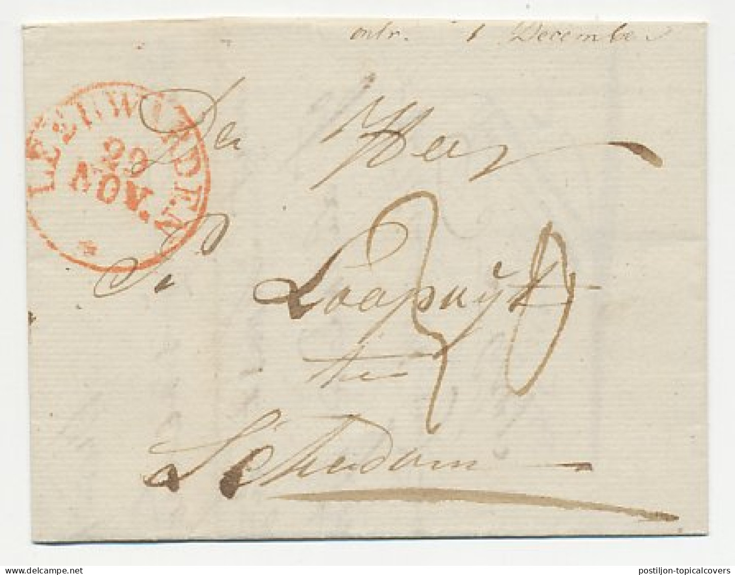 Distributiekantoor Franeker - Leeuwarden - Schiedam 1832 - ...-1852 Prephilately