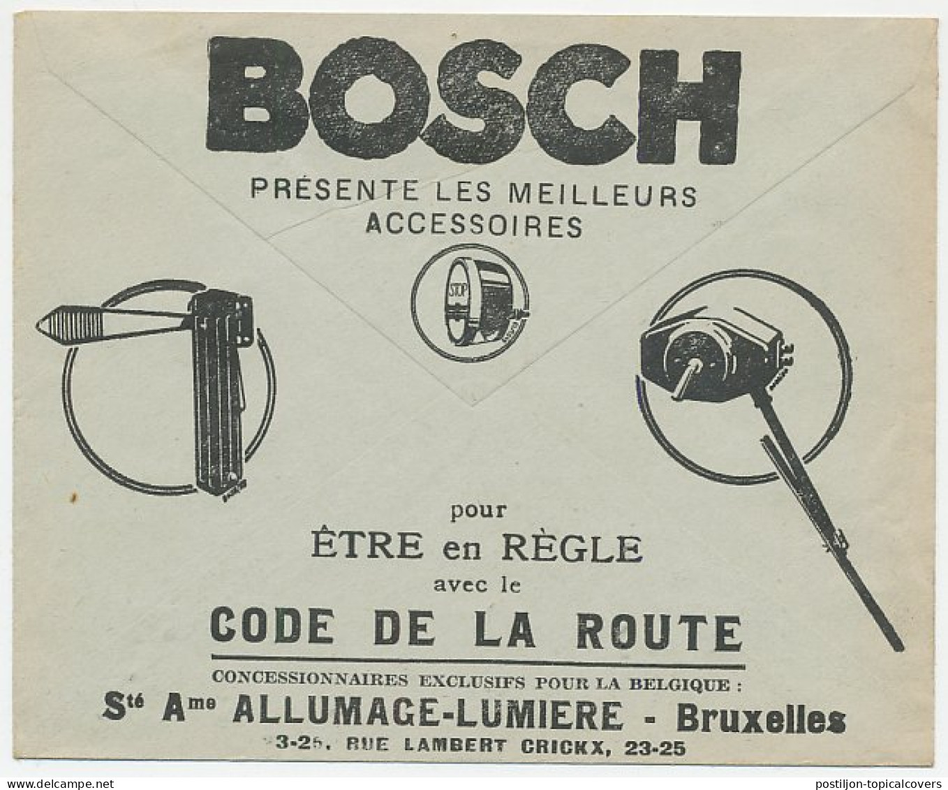 Postal Cheque Cover Belgium 1934 Car Accessory - Direction Indicator - Canadian Pacific Railway - Auto's