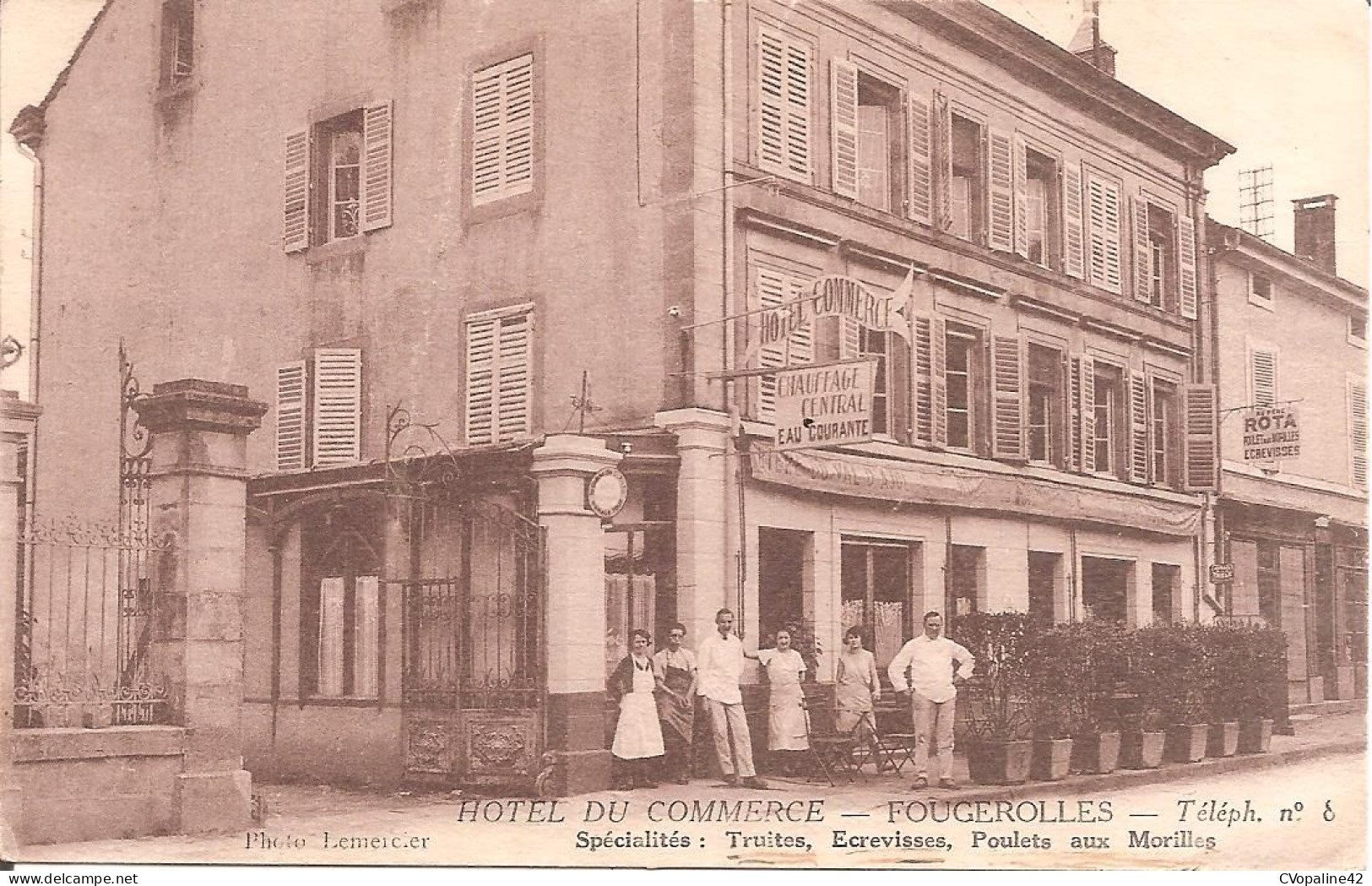 FOUGEROLLES (70) L'Hôtel Du Commerce Et Son Personnel En 1938 - Other & Unclassified