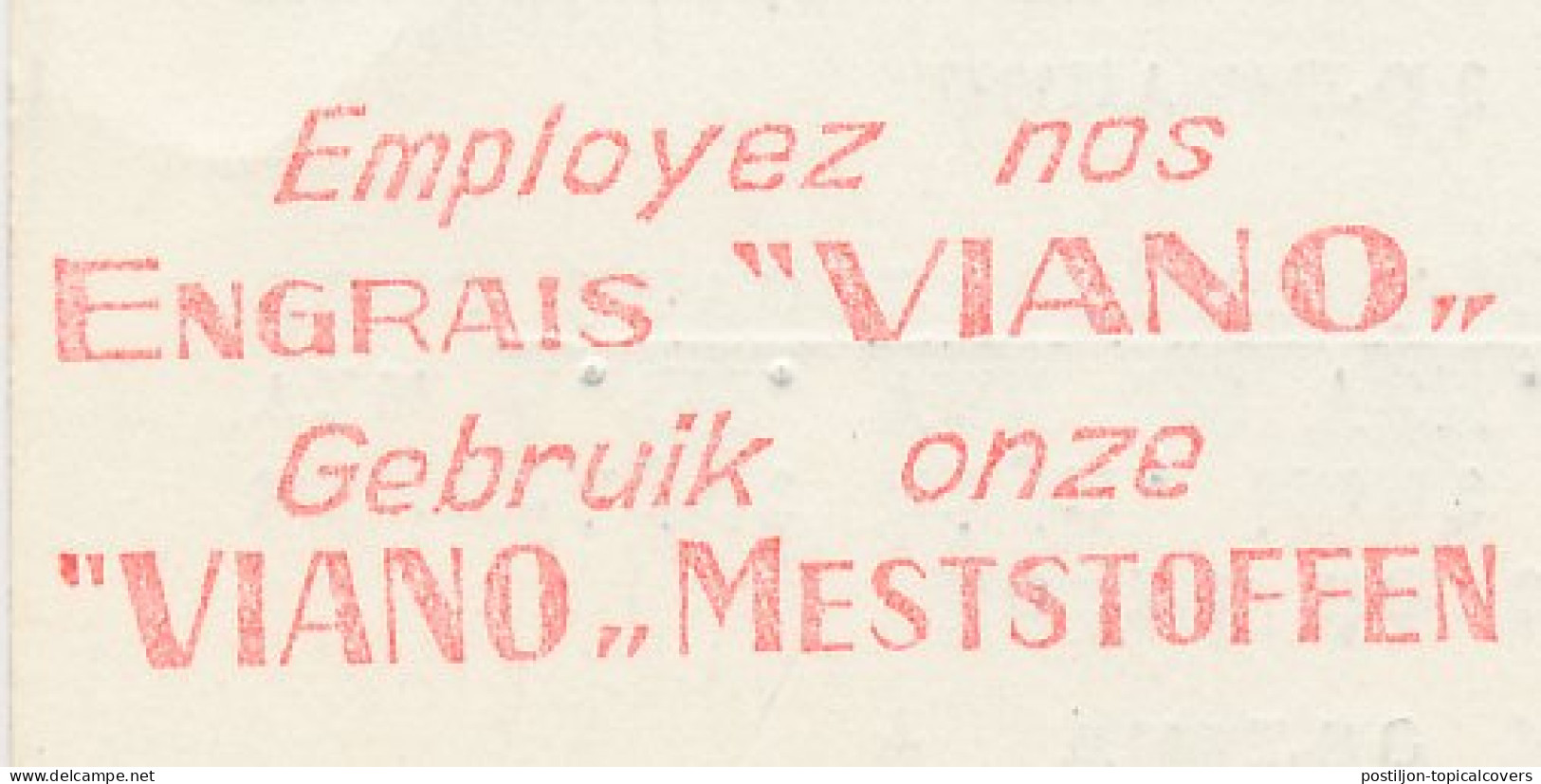Meter Card Belgium 1956 Fertilizers - Viano - Agriculture