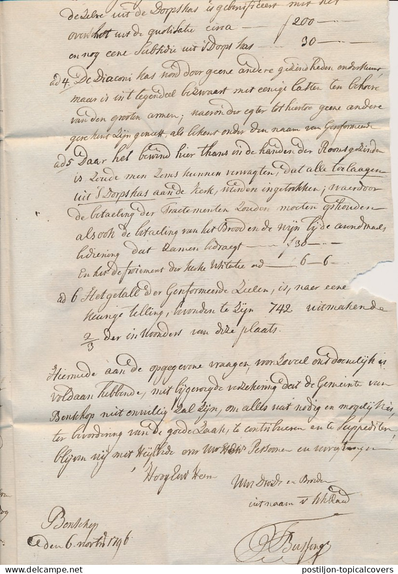 Benschop - Den Haag 1796 - Franco Utregt - ...-1852 Voorlopers
