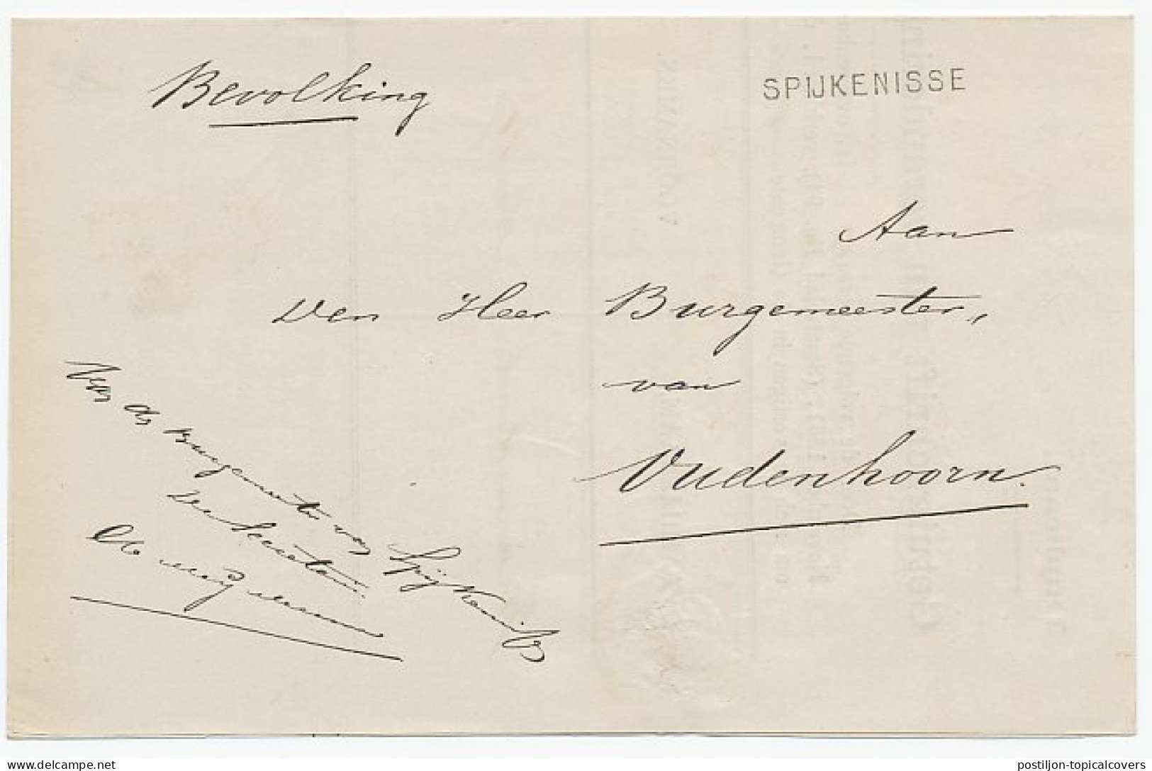 Naamstempel Spijkenisse 1876 - Brieven En Documenten