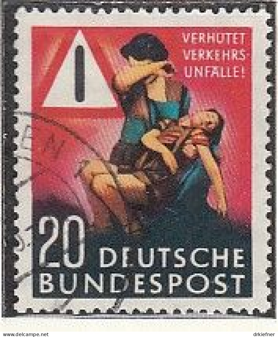 BRD  162, Gestempelt, Unfallverhütung, 1953 - Usados